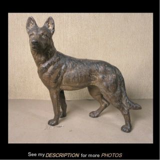 Rare Antique Hubley Figural Cast Iron German Shepard Dog Doorstop