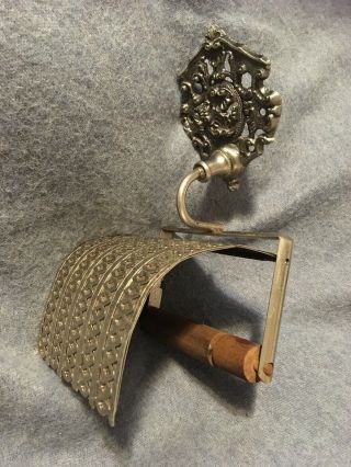 Vintage Antique Victorian Toilet Paper Tissue Holder Cast Iron Accurate Cast