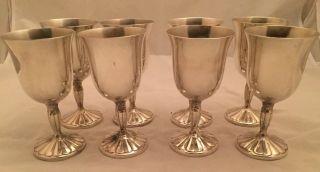 Vintage Silverplated Goblets,  International Silver Co,  India,  Wine Glass Set Of 8