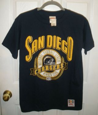 San Diego Chargers Nfl Vintage Nutmeg Tshirt Men Large Pinback Sticker Photos