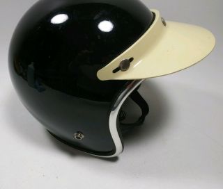 Vintage Arthur Fulmer Af40 Dot Black Open - Face Helmet With Visor