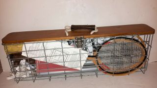 Vtg Eddie Bauer Ltd Edition Wood Badminton Racket Volleyball Portable Net Game