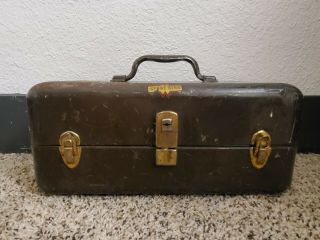 Vintage Sport King Union Tackle Tool Box Fishing Metal Locking Carrying Case