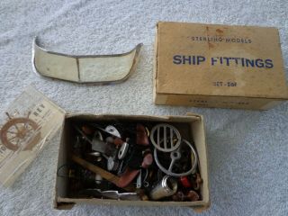 Vintage Sterling Models Ship Fittings For Boat B6f Brass,  Chrome,  Cast 50 
