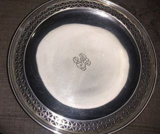 Vintage Tiffany & Co Sterling Pierced Serving Plate - 8 3/4 Inch