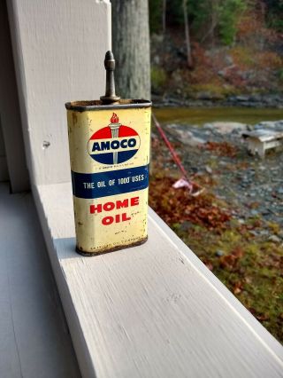 Vintage 3 Oz Amoco Lead Top Handy Oil Can