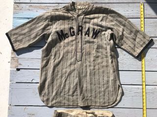 Antique Wool Early Mc Graw Baseball Uniform Jersey Pants Hat Spalding 2