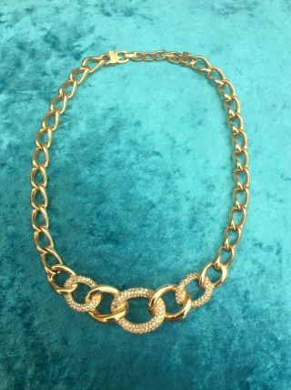 Vintage Christian Dior Gold Tone Choker Necklace