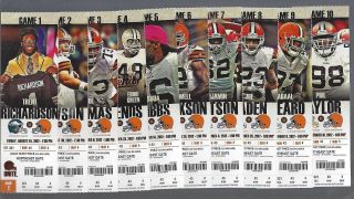 2012 Nfl Cleveland Browns Full Football Tickets - Entire Home Season