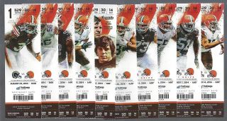 2014 Nfl Cleveland Browns Full Football Tickets - Entire Home Season