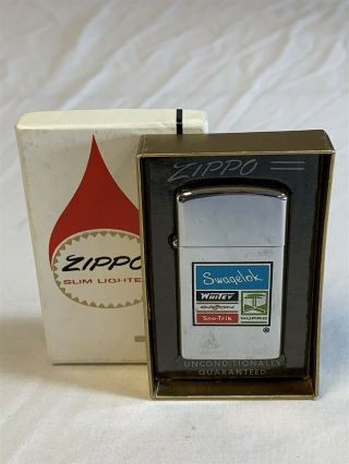 Vintage 1972 Zippo Slim Lighter Swagelok