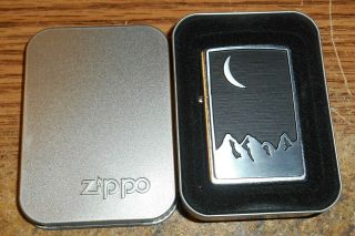 2000 Zippo Marlboro Moon Over Mountains Full Size Advertising Lighter/nib