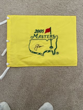 Jack Nicklaus Signed Embroidered “the Masters” Flag Golf Pga