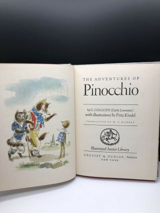 The Adventures Of Pinocchio By C.  Collodi - Illustrations By Fritz Kredel - C.  1946