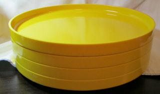 Vintage Heller Massimo Vignelli Stacking Dinner Plates Yellow Melamine
