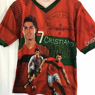 Cristiano Ronaldo Adult S Soccer Shirt Jersey All Over Print Euc