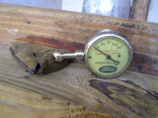Antique Model A Ford Tire Gauge Vintage Us Pouch For Tool Kit Displays
