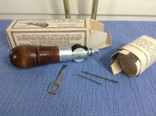 Old Vtg.  Myers Famous Lock Stitch Leather Sewing Awl By C.  A.  Myers Co Chicago