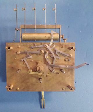 Antique Herschede 5 Tube Grandfather Clock Movement