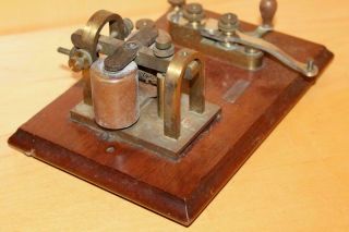 Antique Western Electric Telegraph Ham Signal Key Keyer Morse Code Sounder