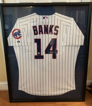 Cubs Ernie Banks Autographed Signed Framed Jersey Hof Chicago Baseball Mvp