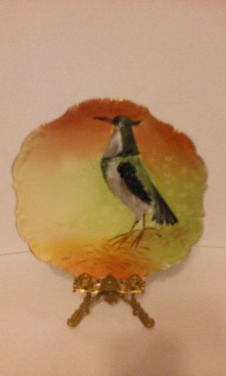 Vintage Limoges Hand Painted Bird Plate Scalloped Edge Tony Artist