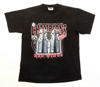 Vintage Lee Nutmeg 1998 Stanley Cup Detroit Red Wings Nhl T - Shirt Black L Tee