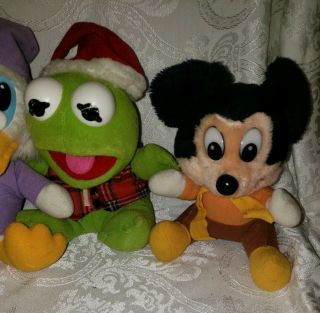 Vintage Disney Mickey ' s Christmas Carol Plush Toys - Muppets Christmas Kermit 80s 2