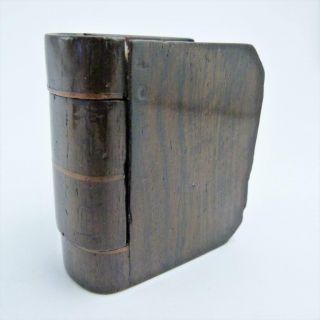 19th Century Treen Snuff Box In The Form Of A Book