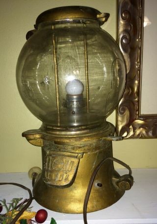Vintage 1901 Antique Columbus Peanut Gumball Machine 1 Cent W/ Locks