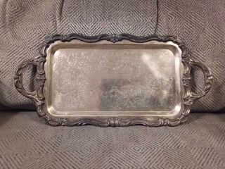Vintage 1883 F.  B.  Rogers Co.  Silver Plate Serving Tray Platter 6083 9.  5 " X 6 "