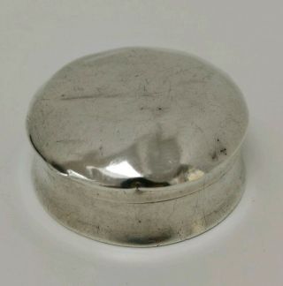 Vintage 1913 Sydney & Co Solid Sterling Silver Round Dome Topped Pill Tablet Box