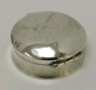 Vintage 1913 Sydney & Co Solid Sterling Silver Round Dome Topped Pill Tablet Box 2