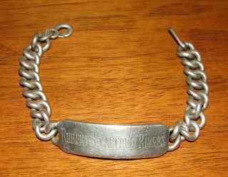 Vintage Sterling Silver Curb Id " Robert Stafford Rivers " 026936 Bracelet