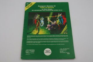 Vintage 1981 Advanced Dungeons & Dragons Tomb Of Horrors Module S1 9022 Tsr
