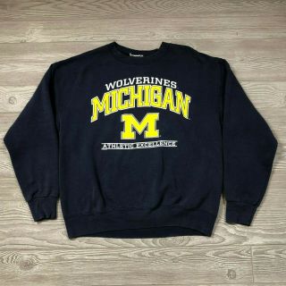 Vtg Michigan Wolverines Sweatshirt Men 