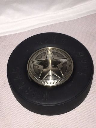 Vintage Nascar Racing Tire Cigarette Ashtray,  Glass Ash Tray With Rubber Tire