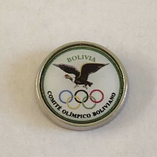 Bolivia Noc Olympic Team Pin - Round With White Background