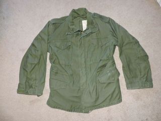 Vintage Vietnam Era Military M - 65 Army Field Jacket Coat Cold Weather Med - Reg