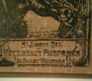 Horse Wooden Plaque Vintage Advertisement Veterinary Equine ' St Jacob ' s Oil ' 2