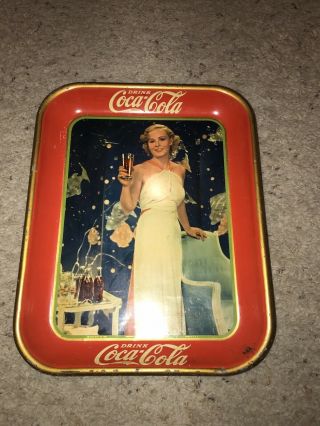 Antique 1935 Coca Cola Serving Tray With Madge Evans