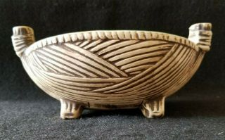 Vintage 1959 McCOY USA Art Pottery Bamboo Basket Planter 2