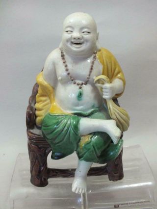 A Good Chinese Porcelain Figure Of A Seated Man 19thc