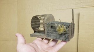 Antique Live Catch Mouse Trap Exercise Wheel Vintage Primitive 1920s ?