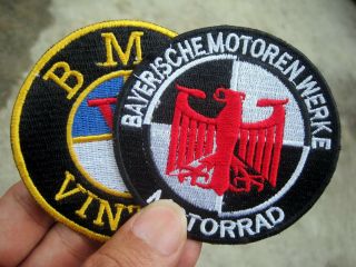 2x Bmw Patch Vintage Bayerische Motoren Werke Motorrad R 51 25 27 32 Boxer 26
