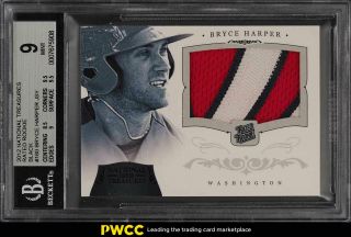 2012 National Treasures Rated Black Bryce Harper Rookie Patch 10/10 Bgs 9 (pwcc)