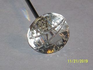 Vintage Clear Glass Hat Pin Stick Pin