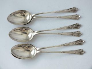 Set Of 6 Antique Chester 1902 Solid Sterling Silver Coffee Spoons/ 10.  5 Cm/ 52g