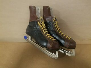 Bauer Leather Vintage Hockey Skates Size 11 Made In Canada
