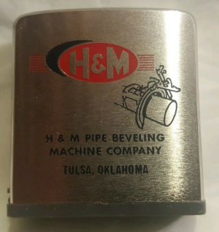 Vintage Zippo Advertising Mini Measuring Tape H&m Tulsa Oklahoma.